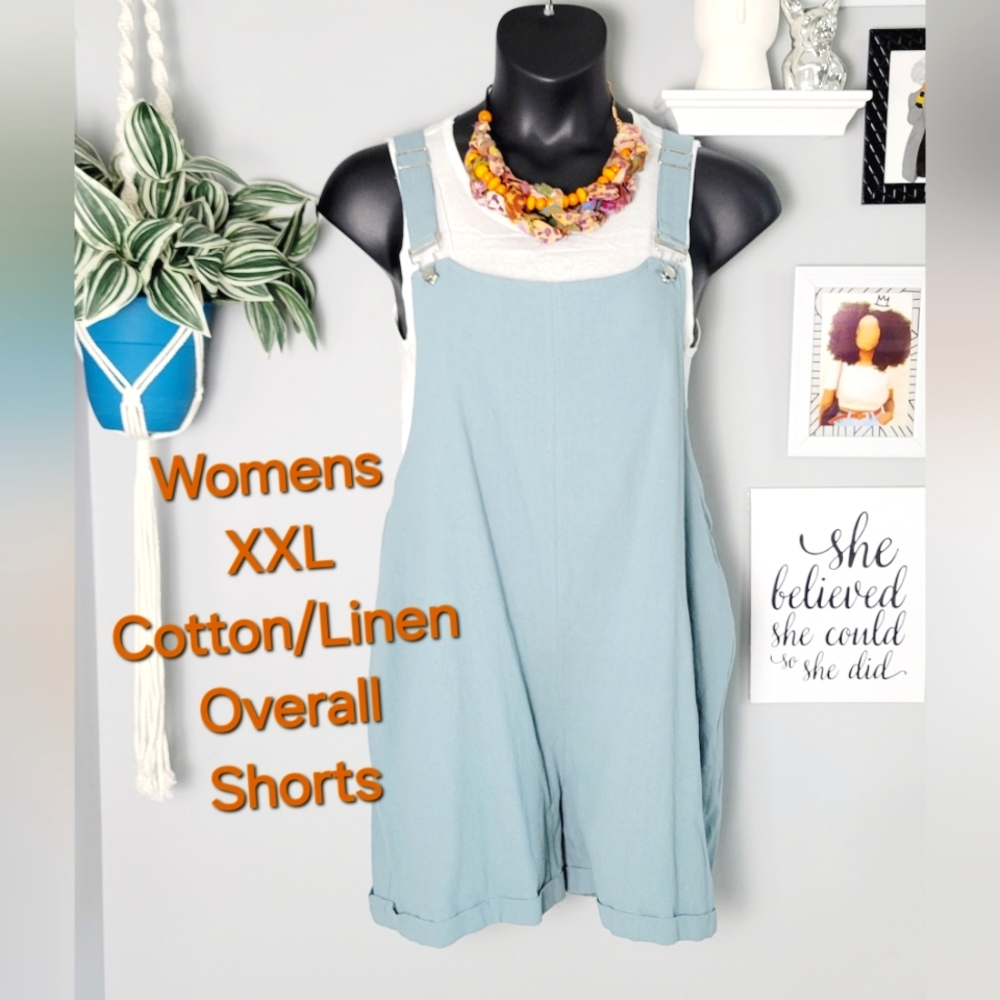 Womens XXL Overalls Shorts Romper